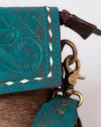 Handmade Hair On Cowhide Western Clutch Bag For Women Featuring Vegetable Leather