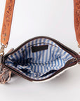 OHLAY KBK118 HOBO Hand Tooled Hair-on Genuine Leather women bag western handbag purse