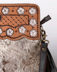 OHLAY KBA106 Clutch Hand Tooled Hair-On Genuine Leather women bag western handbag purse