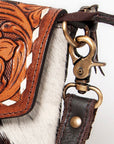Ohlay Bags KBA108 Envelope Hand Tooled Hair-On Genuine Leather Women Bag Western Handbag Purse