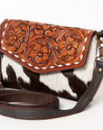Ohlay Bags KBA108 Envelope Hand Tooled Hair-On Genuine Leather Women Bag Western Handbag Purse