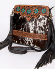 Ohlay Bags KBA120 Cross Body I Hand Tooled Hair-On Genuine Leather Women Bag Western Handbag Purse