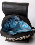 OHLAY KBA123 Backpack Hand Tooled Upcycled Wool Hair-On Genuine Leather women bag western handbag purse