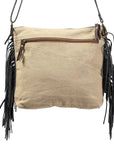 OHLAY KB352 Cross Body Upcycled Wool Upcycled Canvas Hair-On Genuine Leather women bag western handbag purse