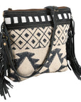 OHLAY KB352 Cross Body Upcycled Wool Upcycled Canvas Hair-On Genuine Leather women bag western handbag purse