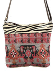 OHLAY KB354 Cross Body Upcycled Wool Upcycled Canvas Hair-On Genuine Leather women bag western handbag purse