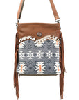 OHLAY MESSENGER Upcycled Wool Upcycled Canvas Hair-on Genuine Leather women bag western handbag purse