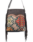 OHLAY MESSENGER Upcycled Wool Upcycled Canvas Genuine Leather women bag western handbag purse