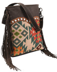 OHLAY MESSENGER Upcycled Wool Upcycled Canvas Genuine Leather women bag western handbag purse