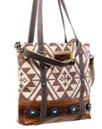 OHLAY KB369 TOTE Upcycled Wool Upcycled Canvas Genuine Leather women bag western handbag purse