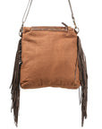OHLAY MESSENGER Hand Tooled Upcycled Wool Upcycled Canvas Hair-on Genuine Leather women bag western handbag purse
