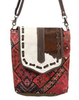 OHLAY MESSENGER Upcycled Wool Upcycled Canvas Hair-on Genuine Leather women bag western handbag purse