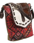 OHLAY MESSENGER Upcycled Wool Upcycled Canvas Hair-on Genuine Leather women bag western handbag purse
