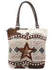 OHLAY KB383 TOTE Upcycled Wool Upcycled Canvas Hair-on Genuine Leather women bag western handbag purse