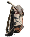 OHLAY KB388 Backpack Upcycled Canvas Hair-On Genuine Leather women bag western handbag purse
