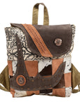 OHLAY KB392 Backpack Upcycled Canvas Hair-On Genuine Leather women bag western handbag purse