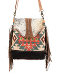 OHLAY MESSENGER Upcycled Wool Upcycled Canvas Hair-on Genuine Leather women bag western handbag purse