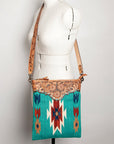 American Darling Hand Tooled Saddle Blanket Genuine Leather Women Bag Western Handbag Purse