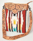 American Darling Hand Tooled Saddle Blanket Genuine Leather Women Bag Western Handbag Purse