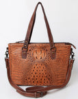 Handcrafted Crocodile Embossed Genuine Leather Women Western Tote Bag With Classic Style