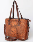 Handcrafted Crocodile Embossed Genuine Leather Women Western Tote Bag With Classic Style