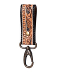 American Darling Hand Tooled Carved Genuine Leather Keyring