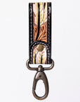 American Darling Hand Tooled Carved Genuine Leather Keyring