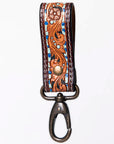 American Darling Hand Tooled Carved Genuine Leather Keyring