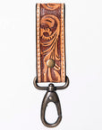 American Darling Hand Tooled Carved Genuine Leather Keyring