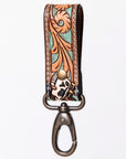 American Darling Hand Tooled Carved Genuine Leather Keyring