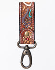 American Darling Hand Tooled Carved Genuine Leather Keyring