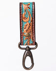 American Darling Hand Tooled Carved Genuine Leather Keyring