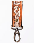 American Darling Hand Tooled Carved Genuine Leather Keyring