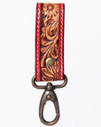 American Darling Hand Tooled Carved Genuine Leather Keyring