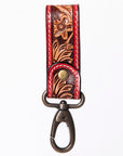 American Darling Hand Tooled Carved Genuine Leather Keyring