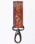 American Darling Hand Tooled Carved Genuine Leather Keyring