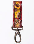 American Darling Hand Tooled Carved Genuine Leather Keyring