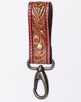 American Darling Hand Tooled Carved Genuine Leather Keyring