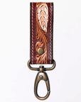 American Darling Hand Tooled Carved Genuine Leather Keyring