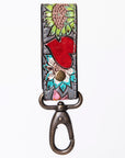 American Darling Hand Tooled Carved Genuine Leather Keyring