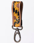 American Darling Hand Tooled Carved Genuine Leather Keyring