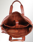 Spaghetti Western Swc405Cg Briefcase Vintage Handmade Drum Dyed Genuine European Cowhide Leather Women Bag Western Handbag Purse