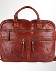 Spaghetti Western Swc409Cg Briefcase Vintage Handmade Drum Dyed Genuine European Cowhide Leather Women Bag Western Handbag Purse