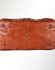 Spaghetti Western Swc413Tan Duffel Vintage Handmade Drum Dyed Genuine European Cowhide Leather Women Bag Western Handbag Purse