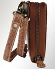 Spaghetti Western Swc455Brn Wallet Vintage Handmade Drum Dyed Genuine European Cowhide Leather Women Bag Western Handbag Purse