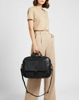 Vintage Drum Dyed Full Grain European Leather Handcrafted Briefcase For Women Patina
