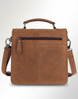 Vintage Handmade Drum Dyed European Premium Cowhide Leather Elegant Briefcase For Women