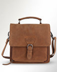 Vintage Handmade Drum Dyed European Premium Cowhide Leather Elegant Briefcase For Women