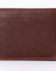 Spaghetti Western Swc431Dkbrn Wallet Vintage Handmade Drum Dyed Genuine European Cowhide Leather Women Bag Western Handbag Purse