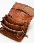 Spaghetti Western Swc447Cg Wallet Vintage Handmade Drum Dyed Genuine European Cowhide Leather Women Bag Western Handbag Purse